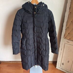 Cole Haan Black Quilted Hooded Puffer Coat Size Large